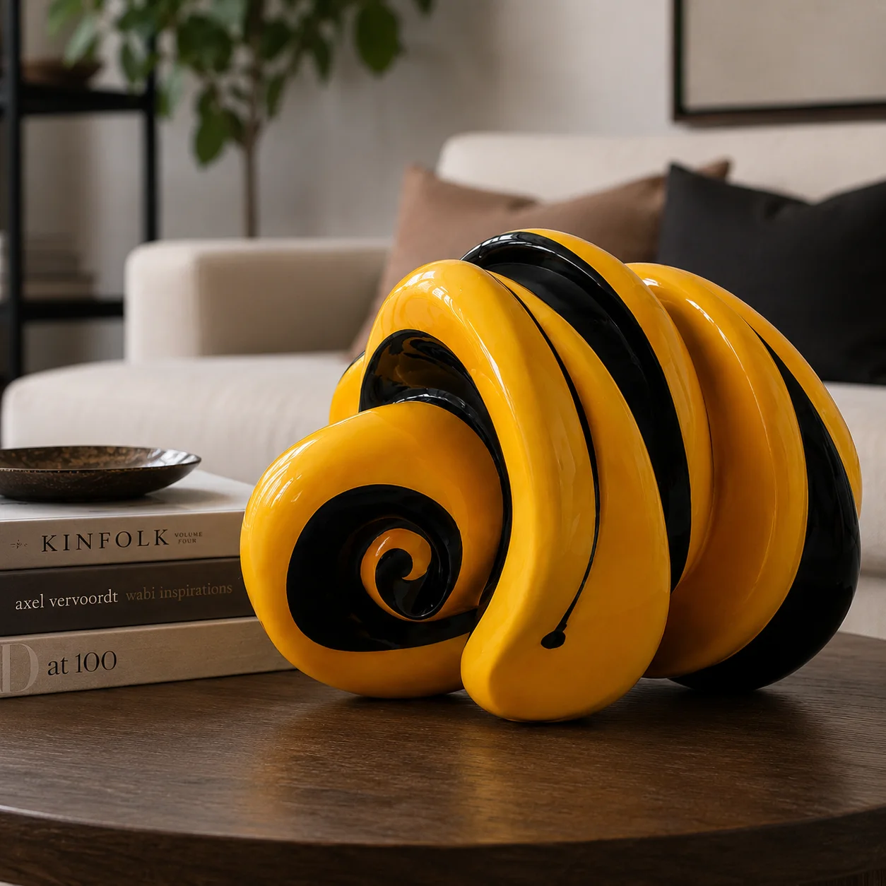 Corazón Espiral Amarillo y Negro - imagen 3