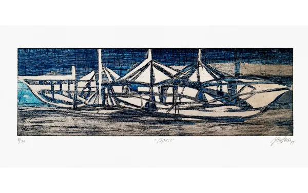Barco Azul con Plata