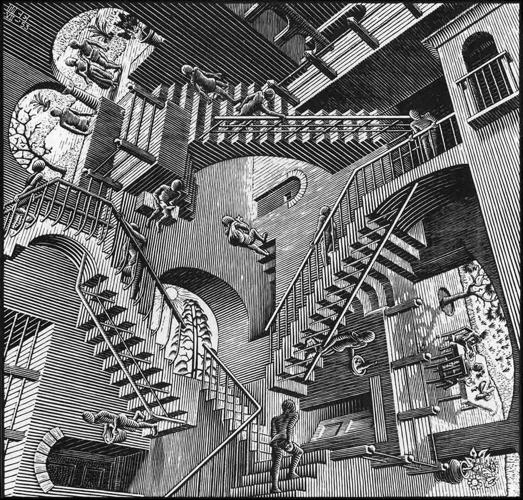 Relatividad, M.C. Escher, 1953